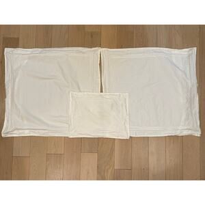 Pottery Barn Hotel Embroidered Cotton Euro Sham and Lumbar Pillow Cover White